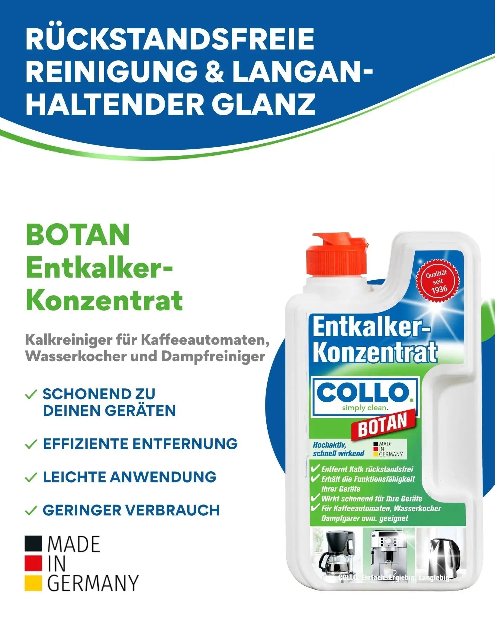 Vorteilsset: 5x Botan - Premium Entkalker für Amaturen - 0170.5 - COLLO. simply clean.