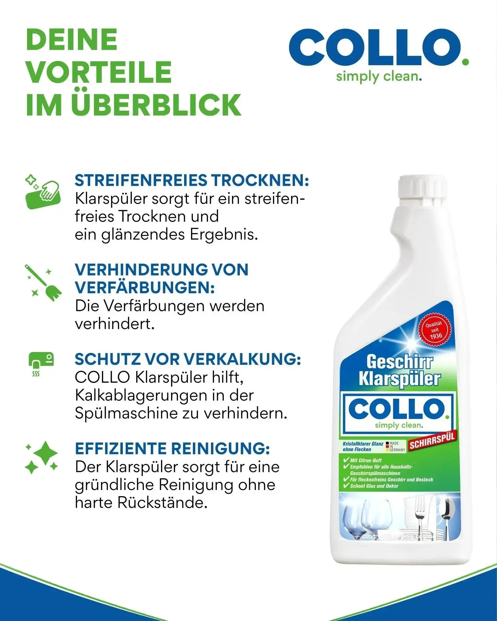 Vorteilsset: 5x Klarspüler für Spülmaschinen - 0084.5 - COLLO. simply clean.