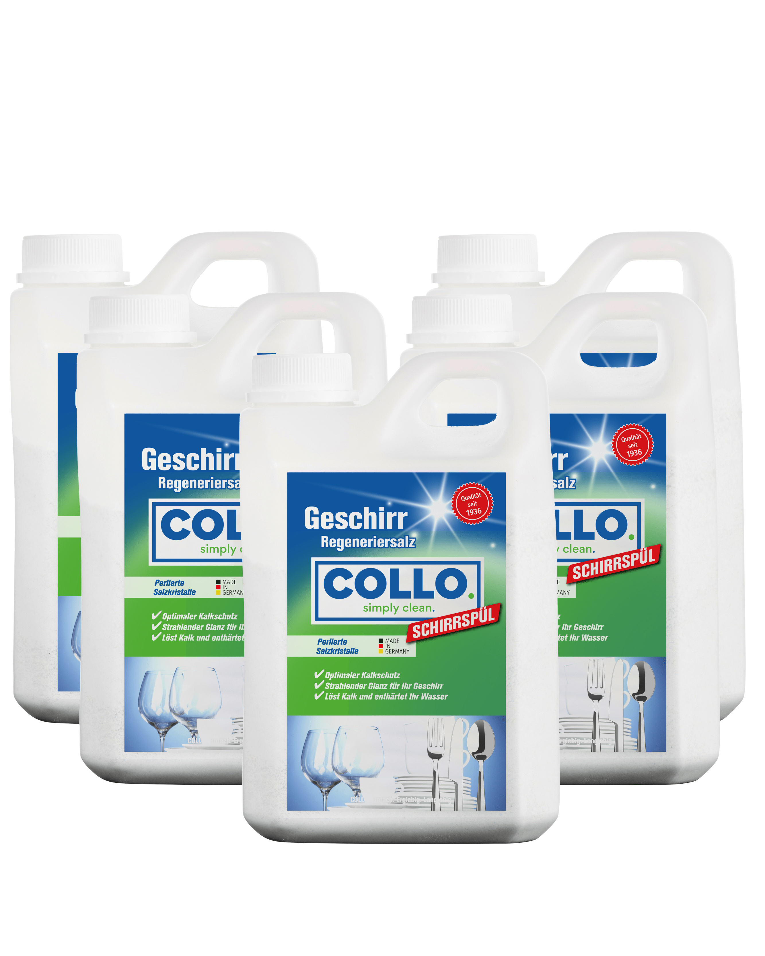 Vorteilsset: 5x Spülmaschinensalz - 2kg - 0094.5 - COLLO. simply clean.