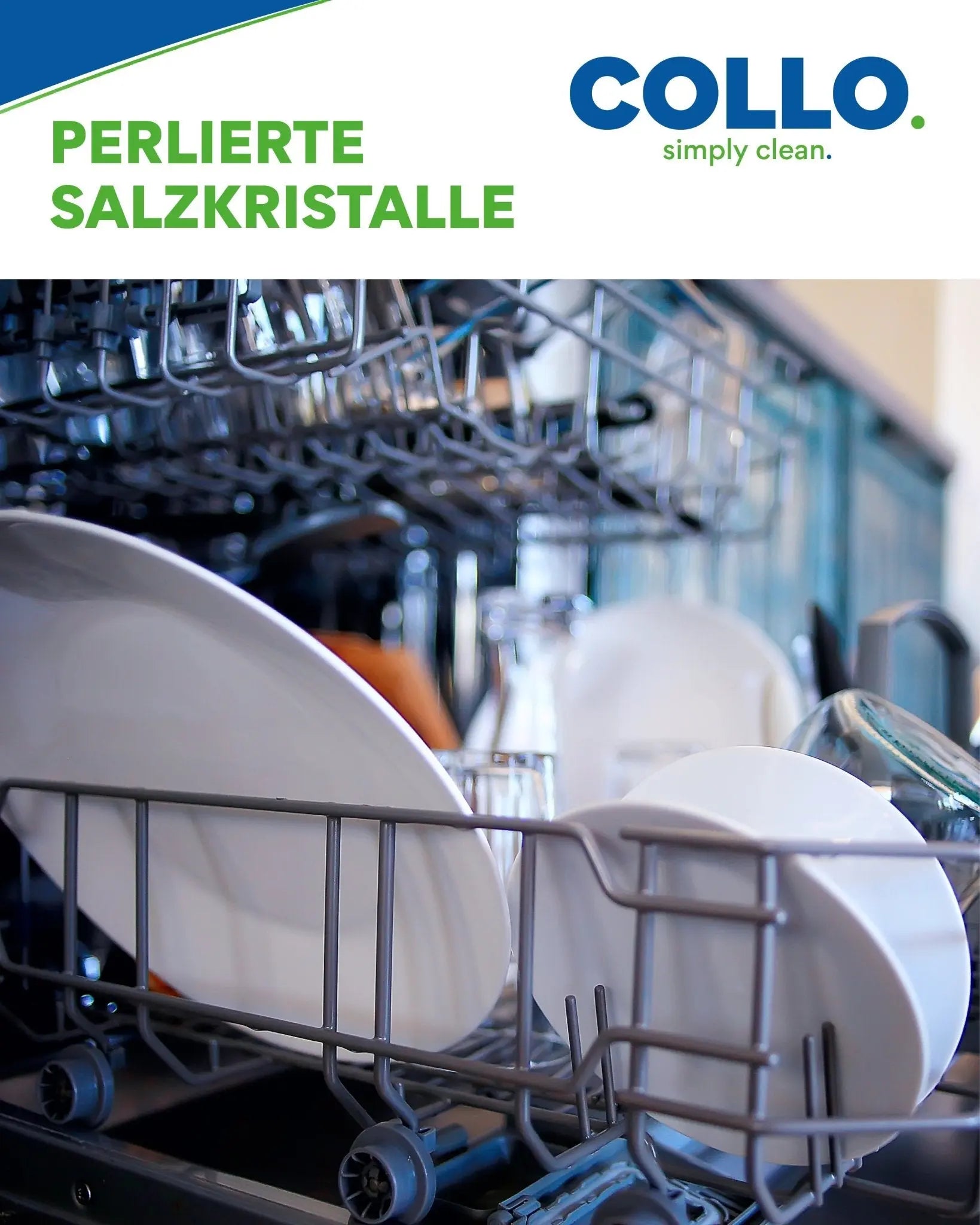 Vorteilsset: 5x Spülmaschinensalz - 2kg - Wasserenthärter, Salz für Spülmaschine - 0094.5 - COLLO. simply clean.