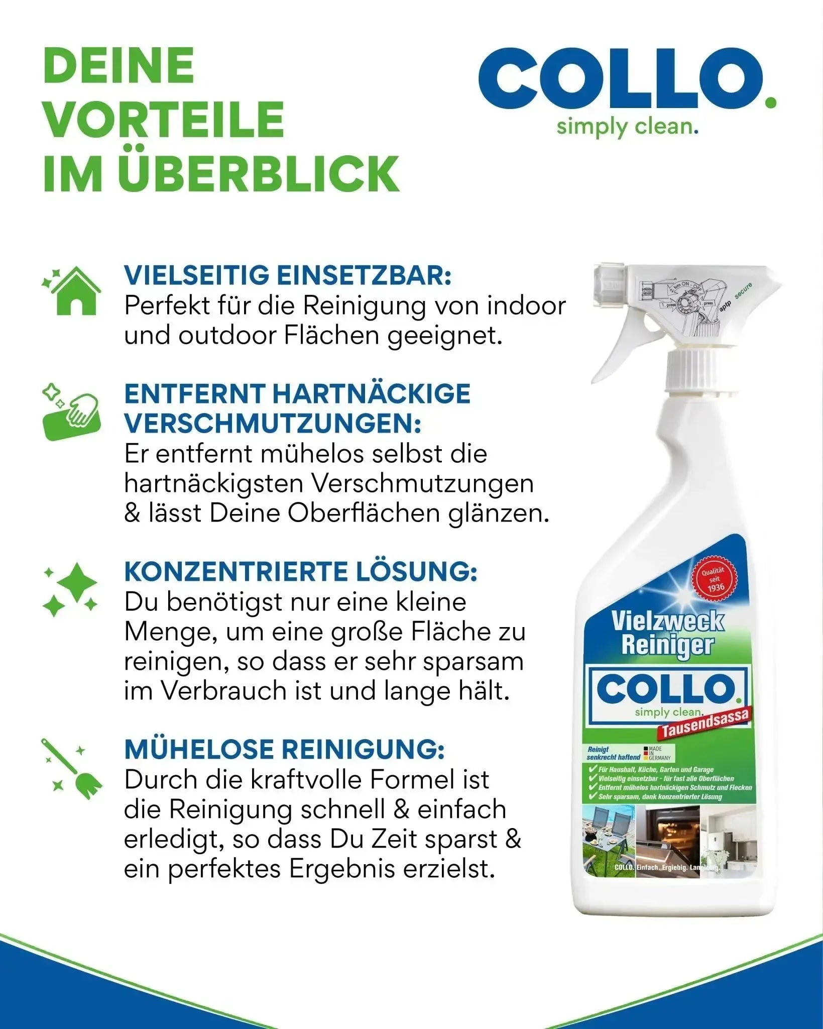 Vorteilsset: 5x Tausendsassa - Vielzweckreiniger / Allzweckreiniger - 0005.5 - COLLO. simply clean.
