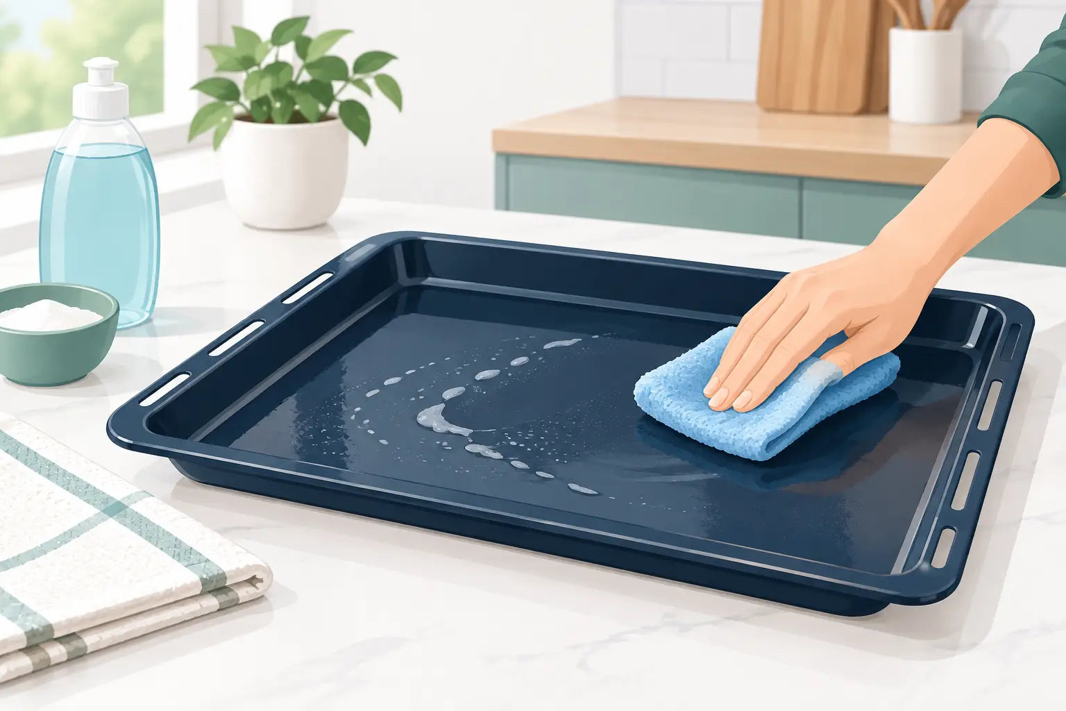 Emaille Backblech reinigen ohne Kratzer