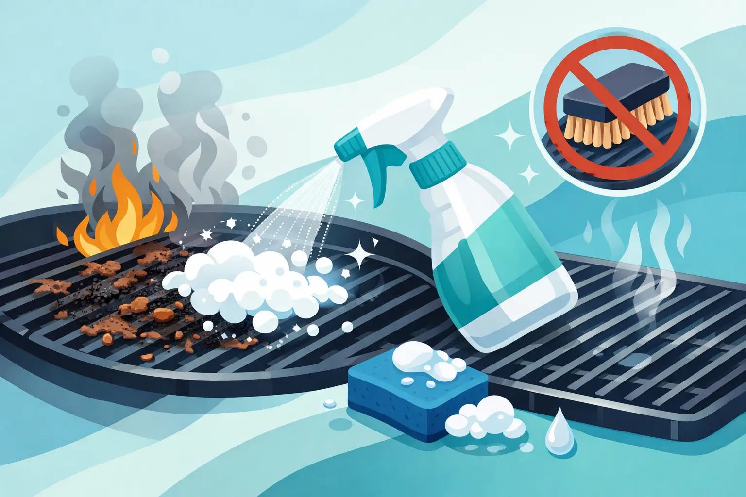 Eingebrannte Grillreste richtig lösen ohne Kratzen