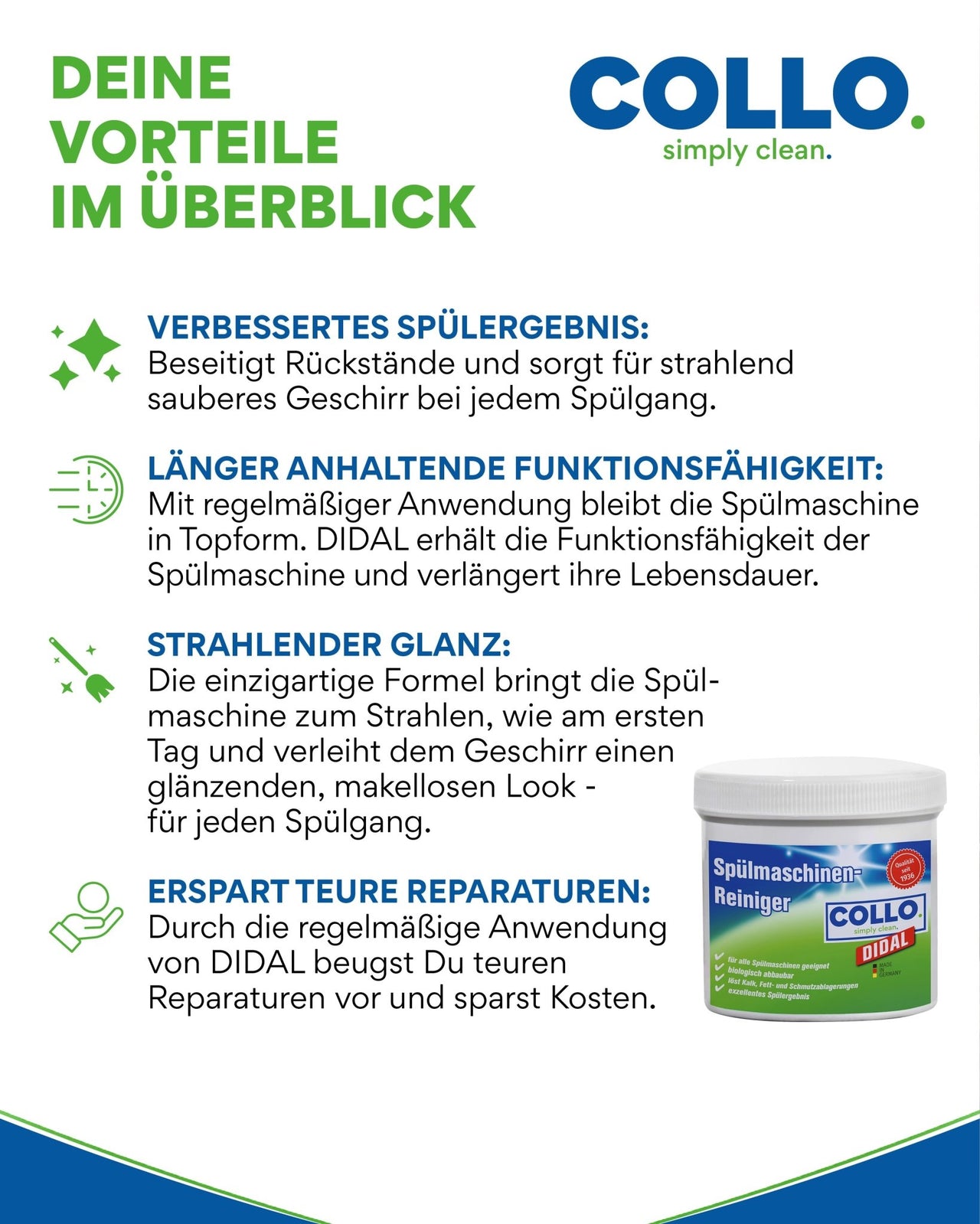 Hygienisch saubere Spülmaschine nach Reinigung mit DIDAL
