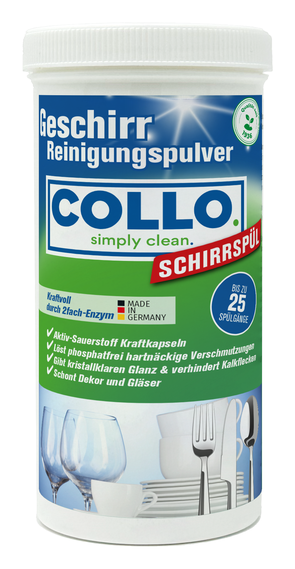 Geschirrspülpulver / Spülmaschinenpulver - 200 g Probiergröße - COLLO. simply clean.