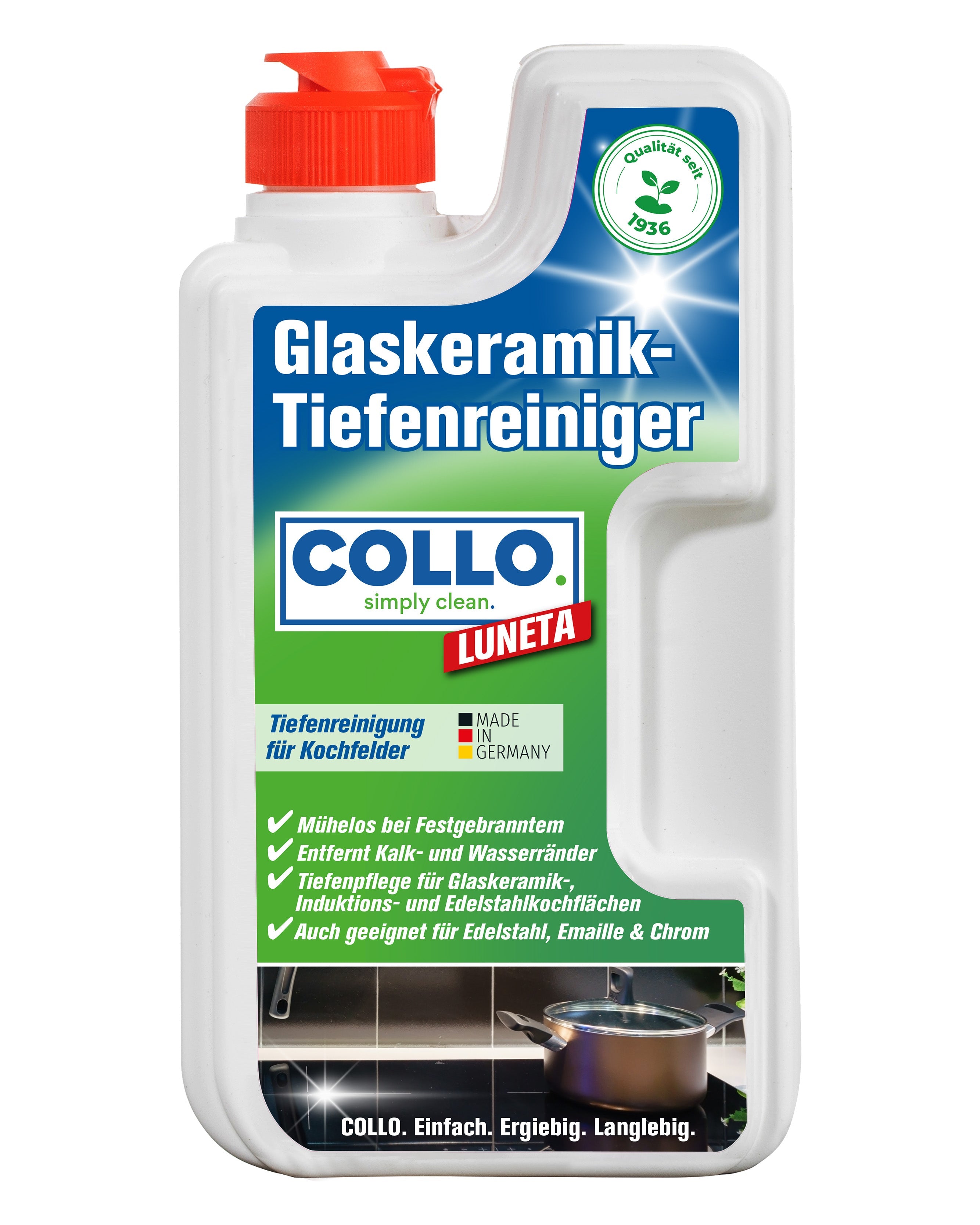 Glaskeramik-, Edelstahl- und Ceranfeldreiniger + Pflege