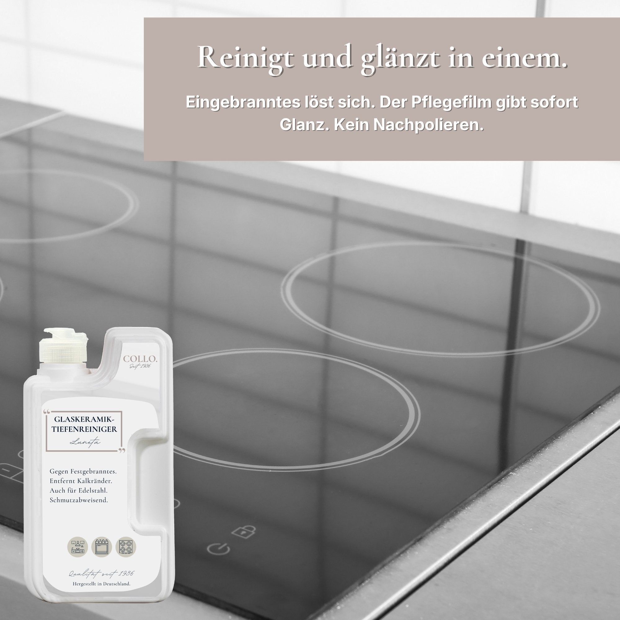 Vorteilsset: 3x Luneta - Glaskeramik - und Ceranfeldreiniger | Edelstahlpflege - 0065.3 - COLLO. simply clean.