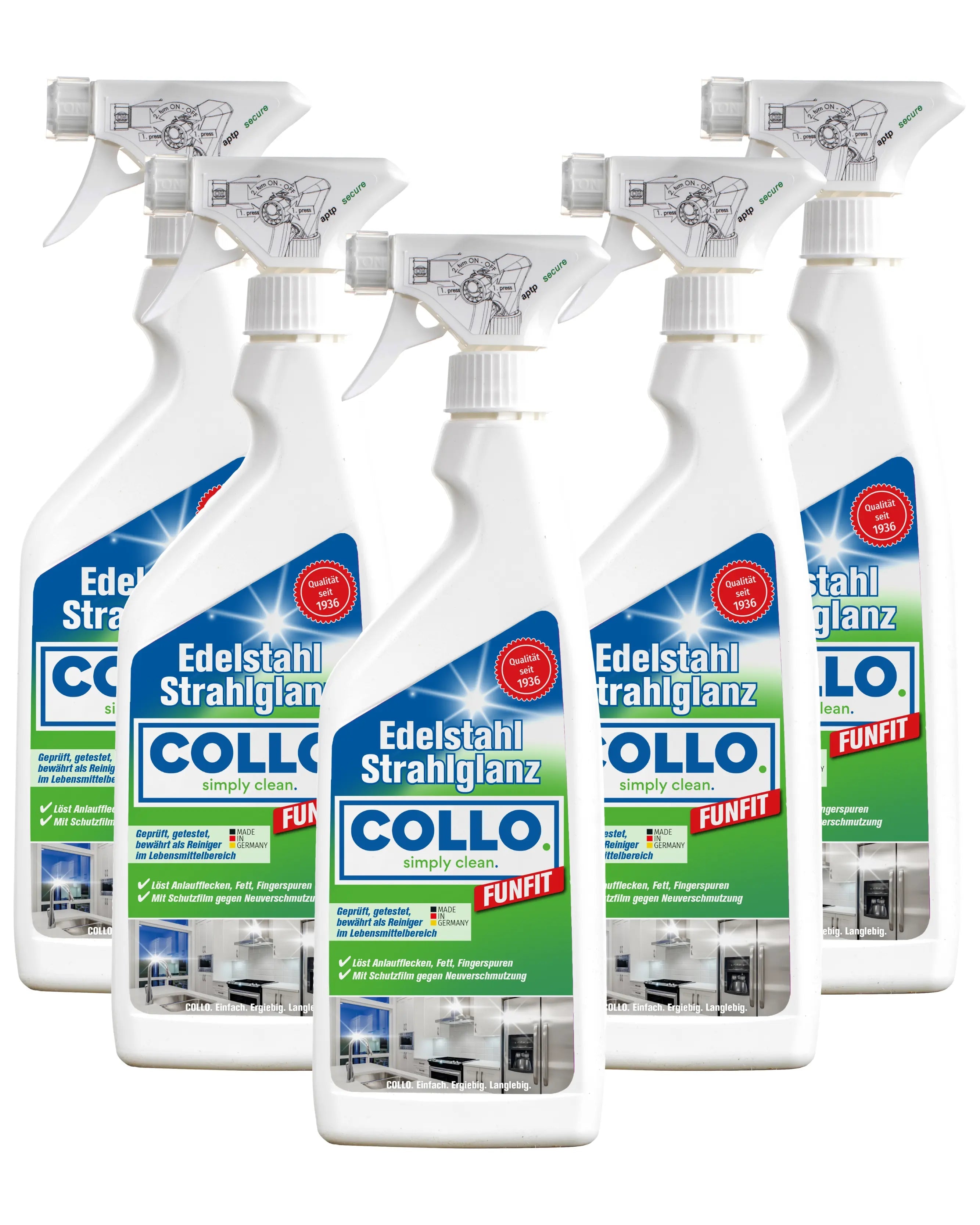 Vorteilsset: 5x Funfit - Edelstahlreiniger & - Pflege - 0067.5 - COLLO. simply clean.