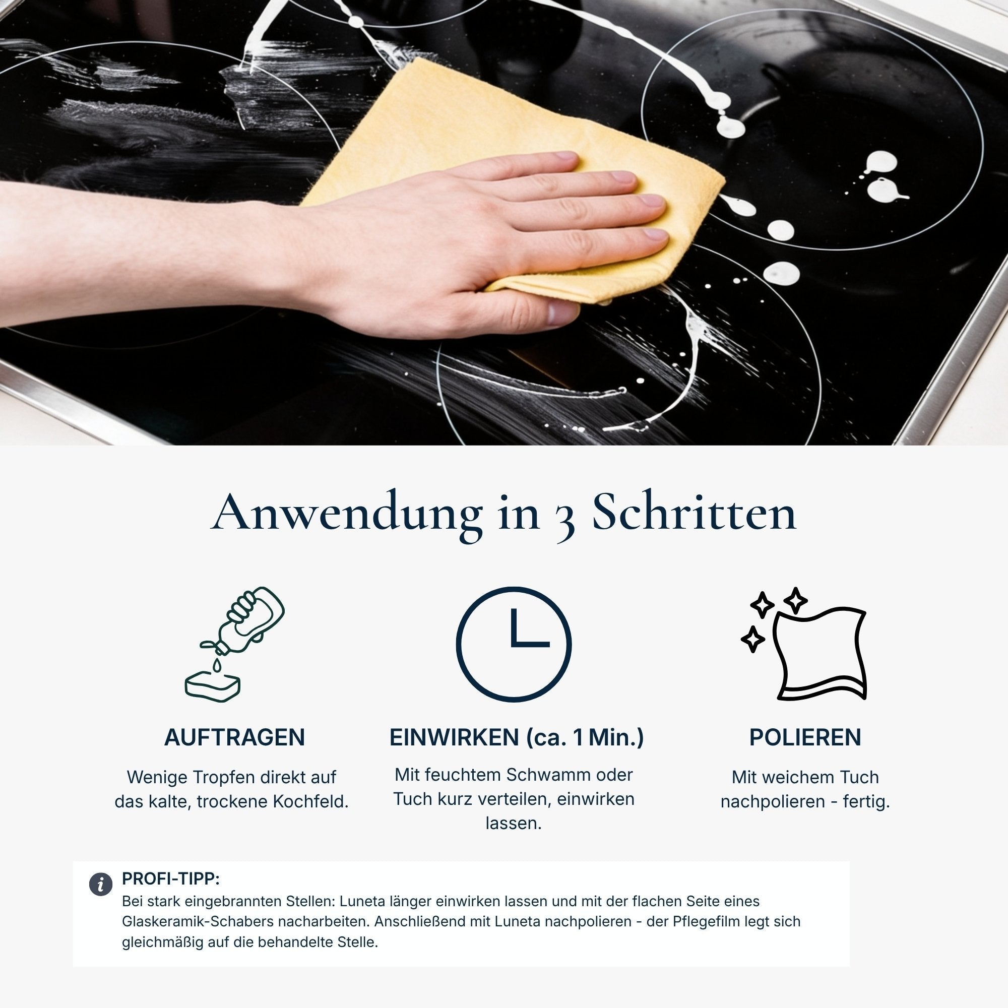 Vorteilsset: 5x Luneta - Glaskeramik - und Ceranfeldreiniger | Edelstahlpflege - 0065.5 - COLLO. simply clean.