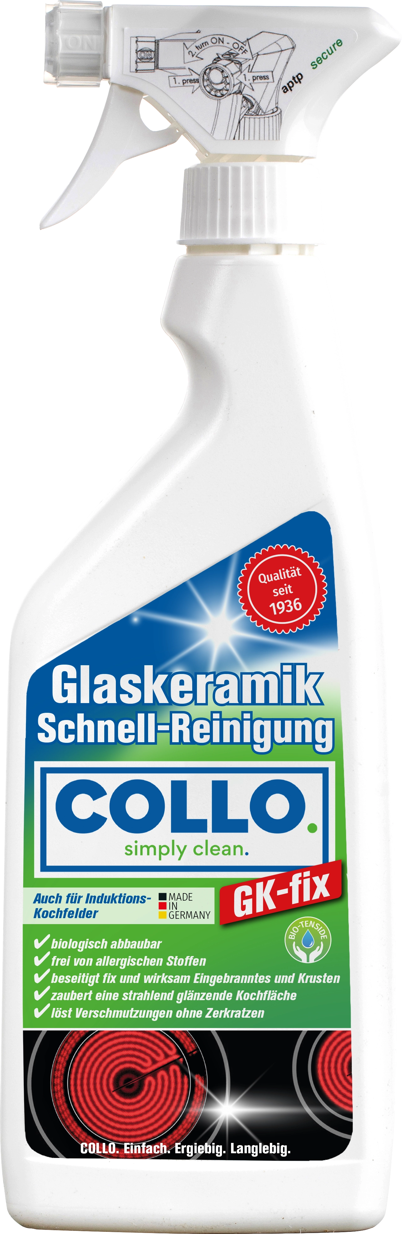 GK-FIX GLASKERAMIK SCHNELLREINIGER - Strahlende Reinigung für Glaskeramikoberflächen